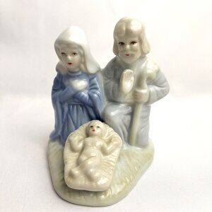 Nativity Figurine Vintage Ceramic Holy Family 5" Gloss Finish Christmas Décor